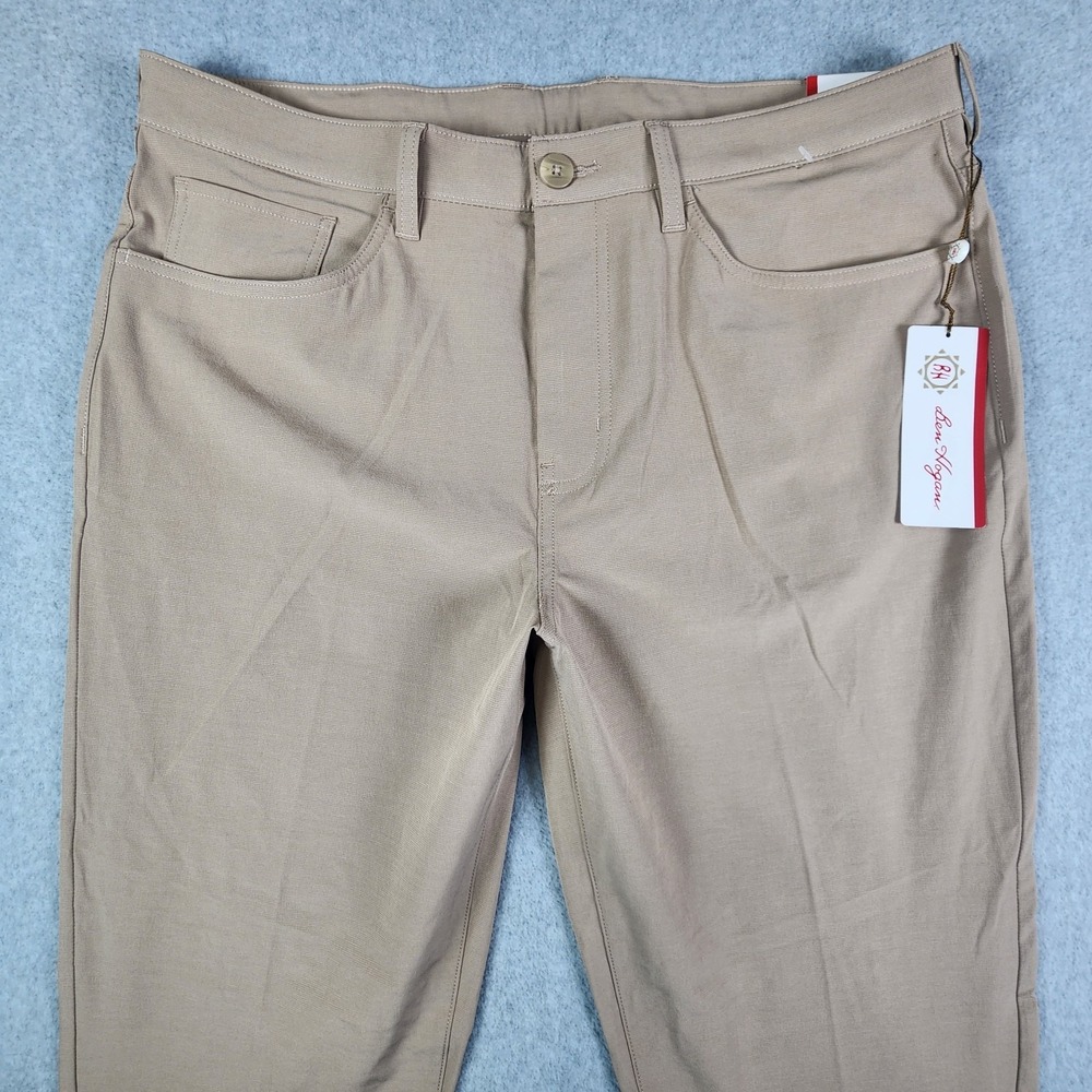 Ben Hogan 4-Way Stretch Golf Pants Mens 36x32 Khaki Heather Performance Pockets